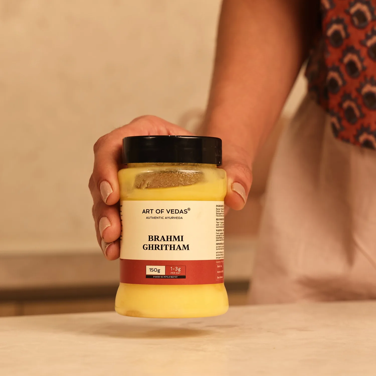 Art of Vedas Ghritham collection: jars of classical Ayurvedic medicated ghee slow-cooked with herbal decoctions