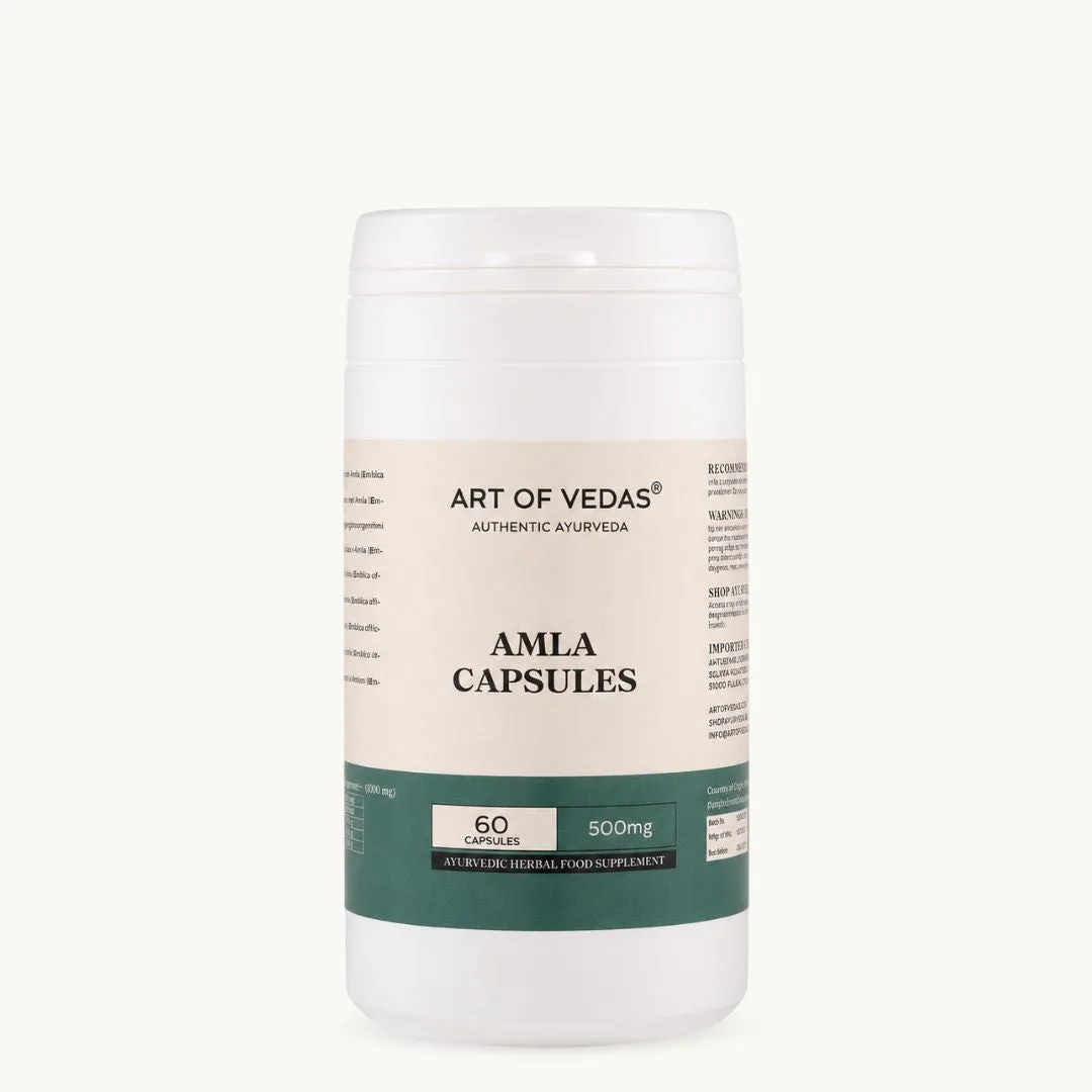 Art of Vedas Amla capsules, Amalaki ayurvedisch voedingssupplement traditioneel voor immuniteit, spijsvertering en natuurlijke vitaliteit