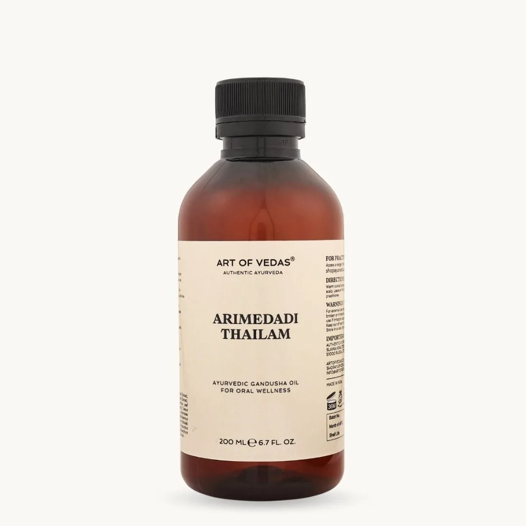 Art of Vedas Arimedadi Thailam 200ml, ayurvedisches Gandusha Öl für die Mundpflege