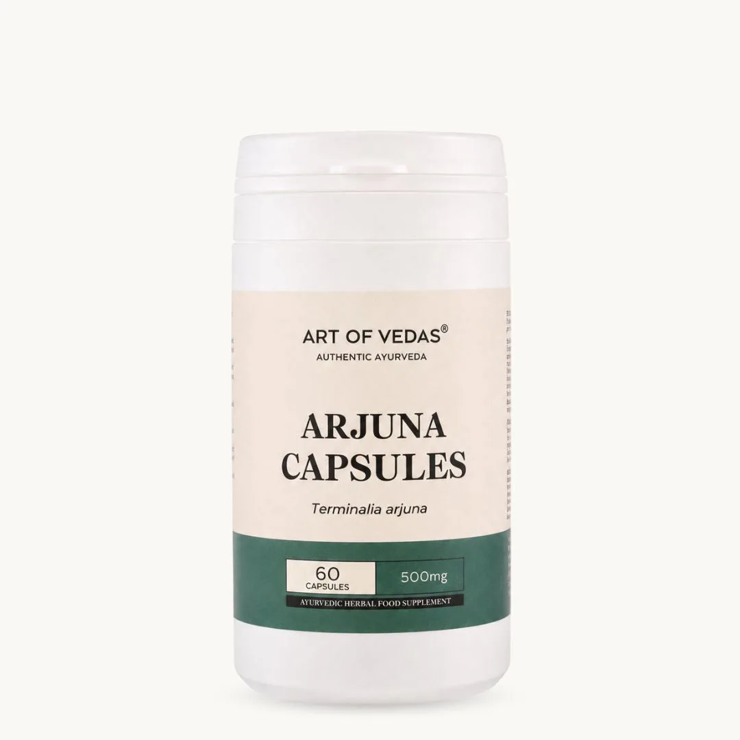 Art of Vedas Arjuna Capsules, Ayurvedic Arjuna herb supplement traditionally to support the heart and healthy circulation