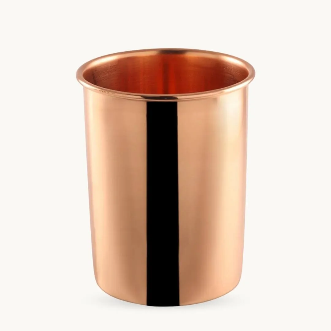 Art of Vedas vaso de cobre puro, vaso ayurvédico de cobre para beber agua a diario y bienestar