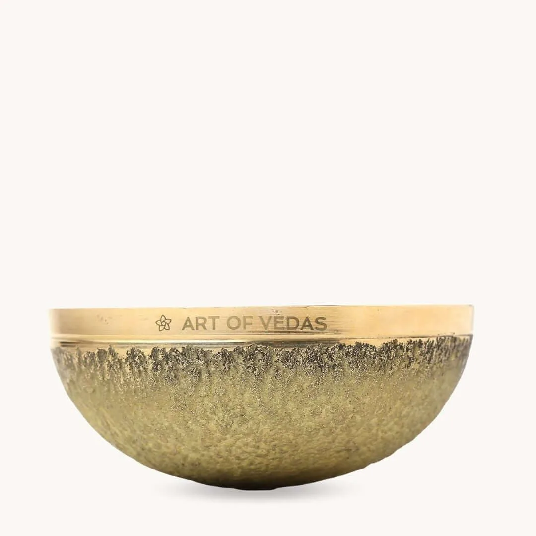 Art of Vedas Kansa Vatki, ayurvedische Fußmassageschale aus Bronze zur Entgiftung und Entspannung