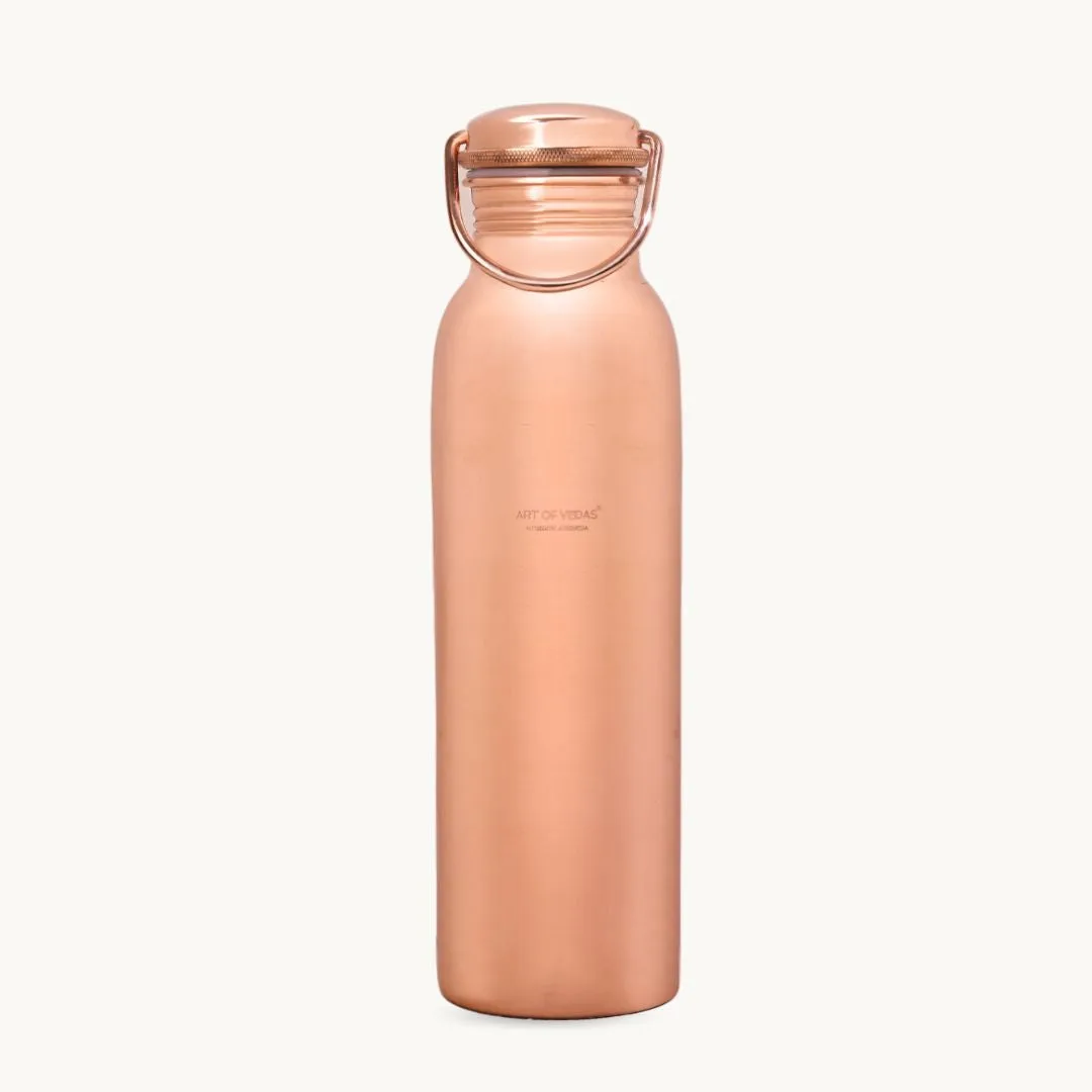 Bouteille à eau en cuivre Art of Vedas, gourde ayurvédique en cuivre pur pour la digestion et la détox