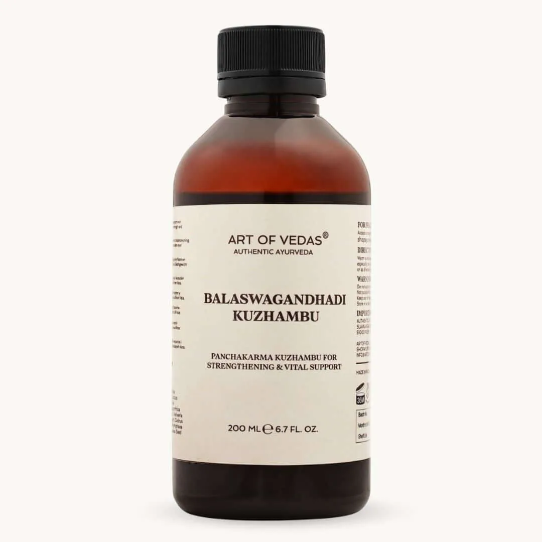 Art of Vedas Balaswagandhadi Kuzhambu 200ml - Ayurvedic Panchakarma Oil for Strengthening and Vital Support