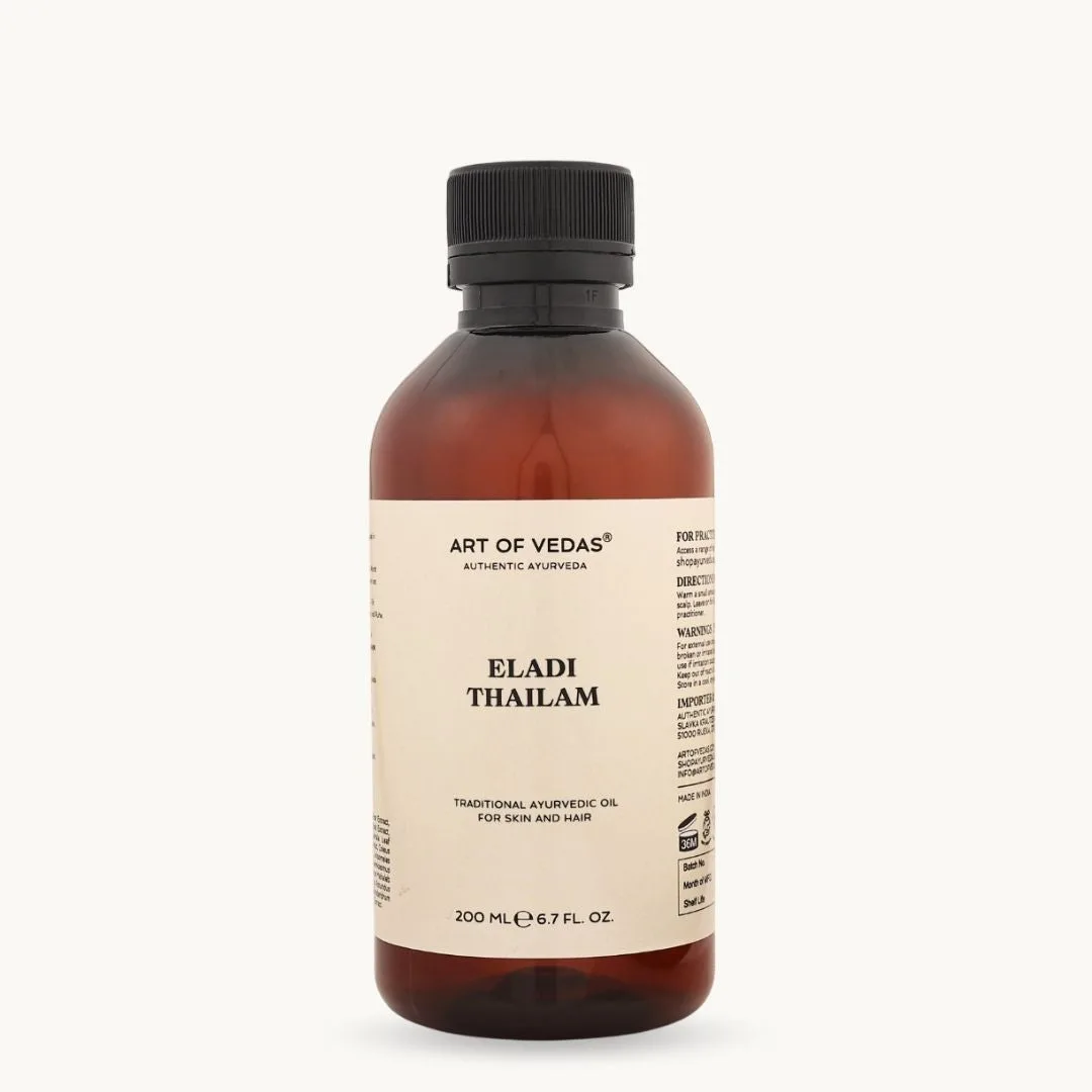 Art of Vedas Eladi Thailam 200ml, ayurvedisches Öl für die Haut- und Haarpflege