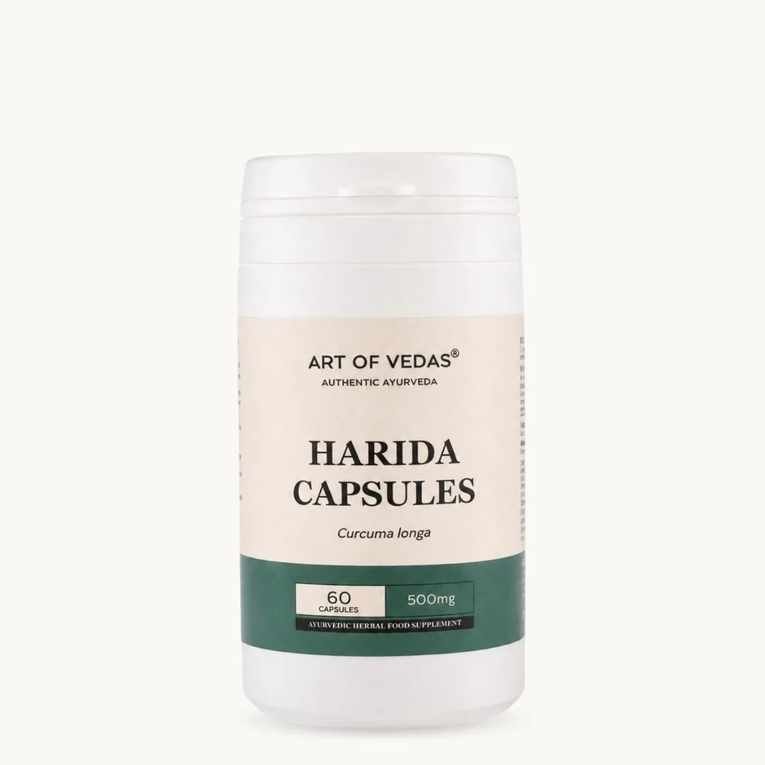 Art of Vedas Harida Capsules, ayurvedisch kurkuma (Haridra) supplement traditioneel voor een stralende huid, immuniteit en gezonde