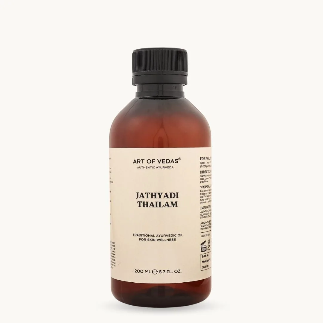 Art of Vedas Jathyadi Thailam 200ml, ayurvedische olie voor de huid