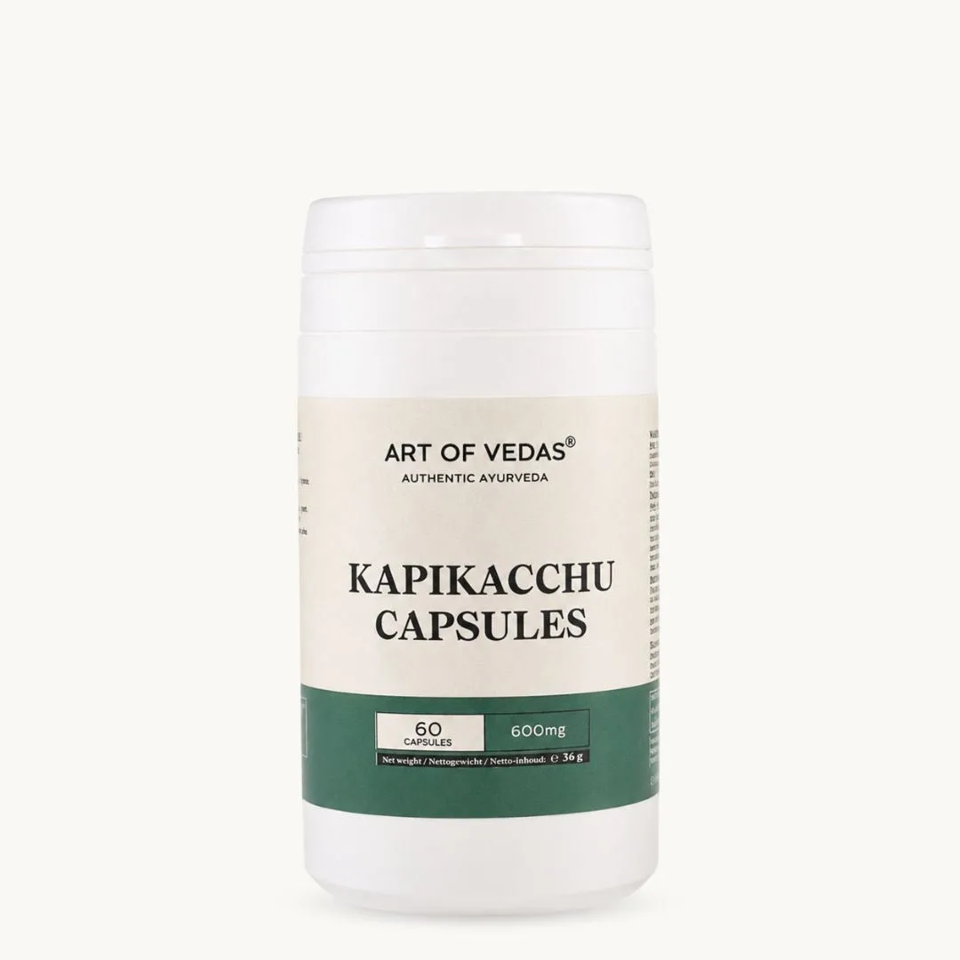 Art of Vedas Kapikacchu gélules, complément alimentaire ayurvédique à la Mucuna pruriens traditionnellement pour force, vitalité et