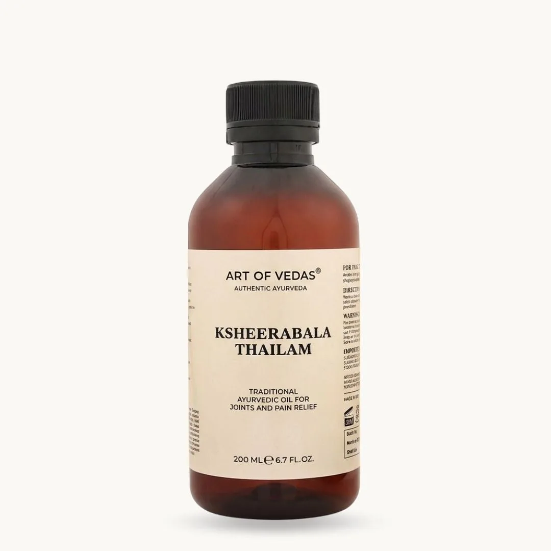 Art of Vedas Ksheerabala Thailam, klassisches ayurvedisches Massageol traditionell fur Muskeln, Gelenke und Nerven, ideal fur Abhyanga