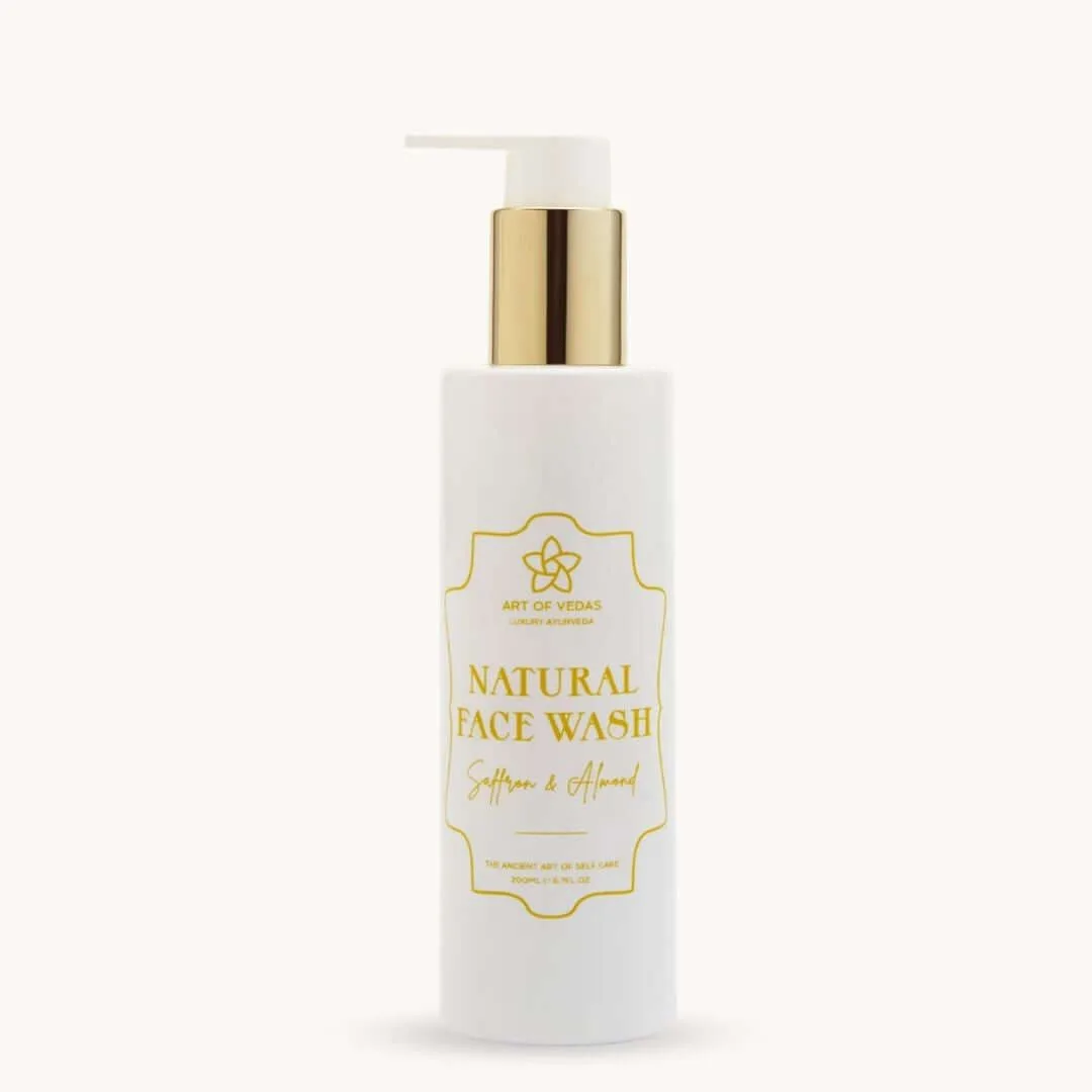 Art of Vedas natuurlijke gezichtsreiniger met saffraan en amandel - luxe Ayurvedische reiniger voor een stralende huid