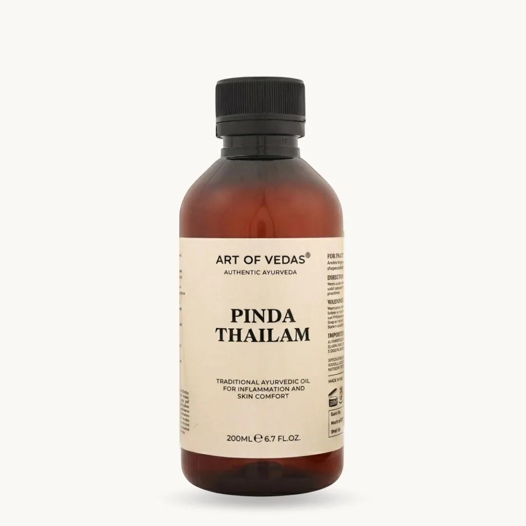 Art of Vedas Pinda Thailam, kühlendes ayurvedisches Öl traditionell zur Beruhigung von Füßen, Gelenken und Pitta-Ausgleich
