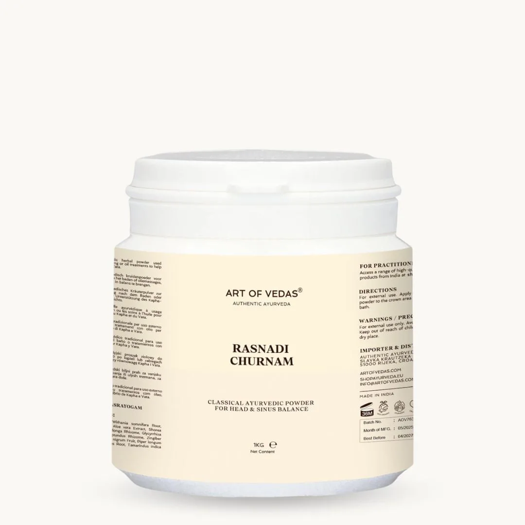 Art of Vedas Rasnadi Churnam 1kg, klassisches ayurvedisches Pulver für Kopf und Nebenhöhlen
