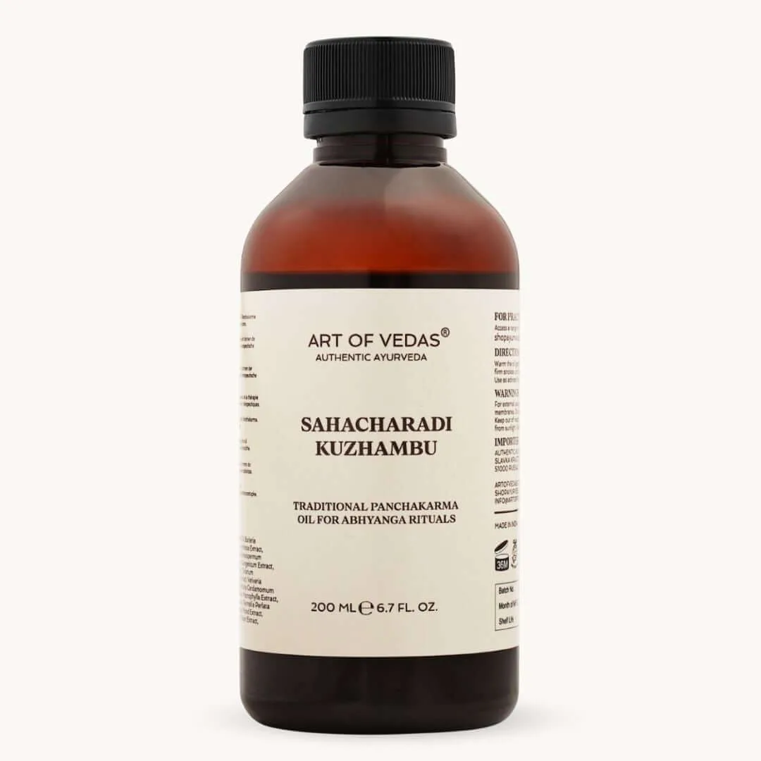 Art of Vedas Sahacharadi Kuzhambu 200ml - Traditional Ayurvedic Panchakarma Oil for Abhyanga Rituals and Joint Mobility