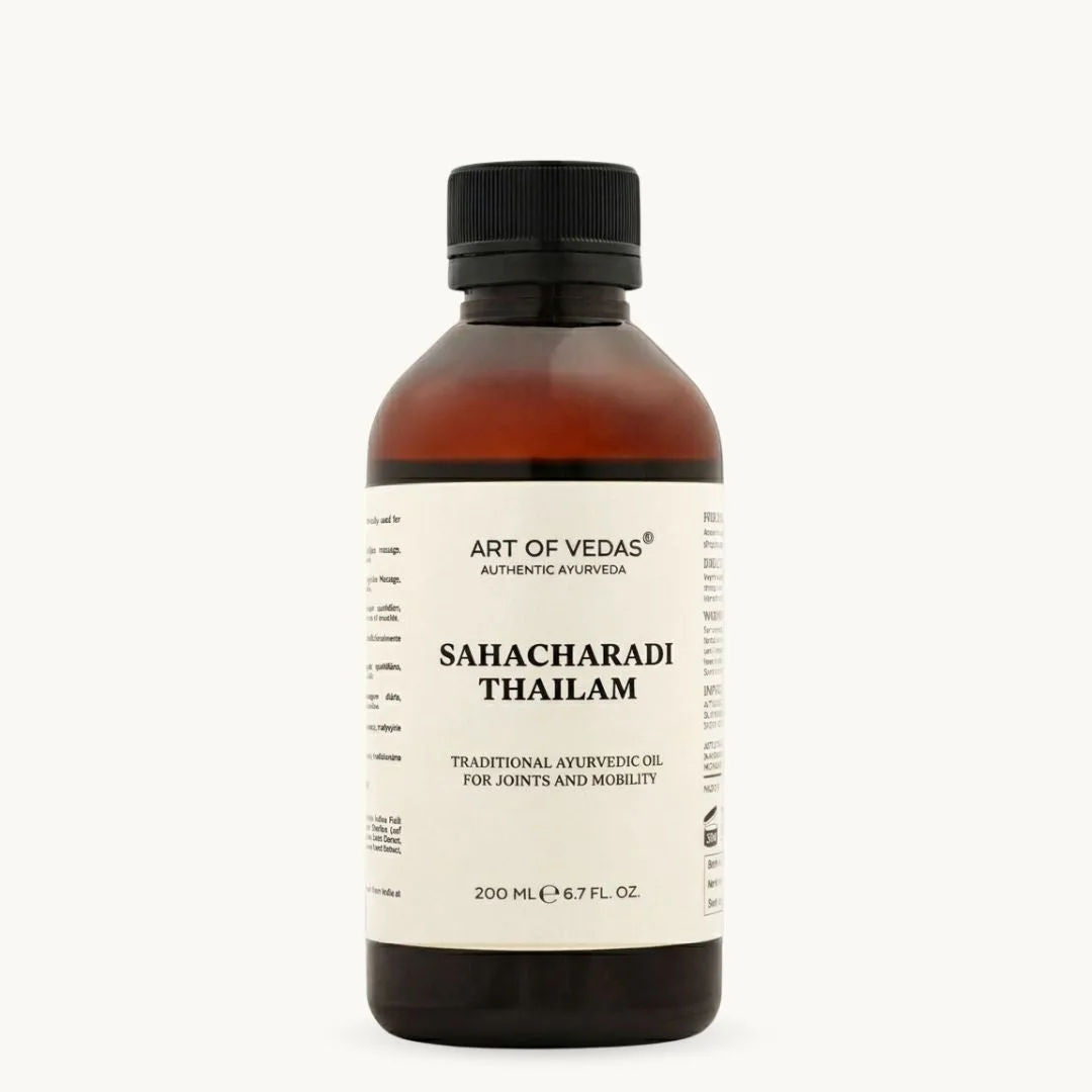 Art of Vedas Sahacharadi Thailam 200ml, ayurvedische Abhyanga massageolie voor zenuwen, spieren en Vata-balans