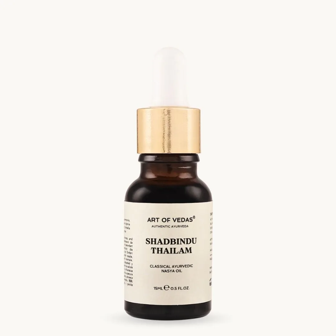 Art of Vedas Shadbindu Thailam 15ml - Classical Ayurvedic Nasya Oil for Sinus Care