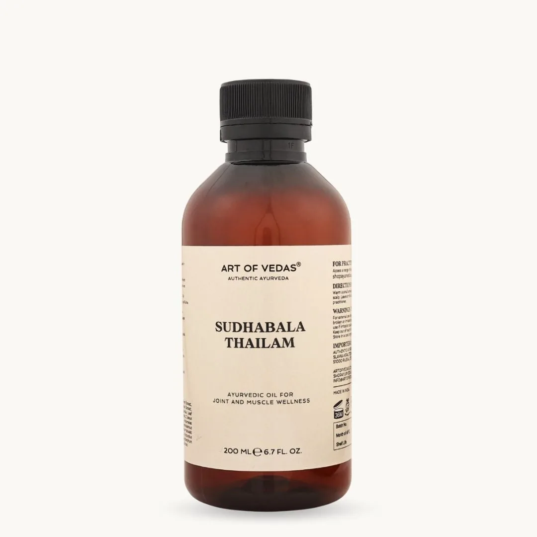Art of Vedas Sudhabala Thailam 200ml, ayurvedisches Öl für Gelenke und Muskeln