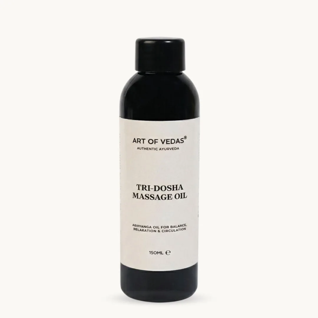 Art of Vedas Tri-Dosha masažno olje 150 ml ajurvedsko Abhyanga olje za ravnovesje, sprostitev in prekrvavitev