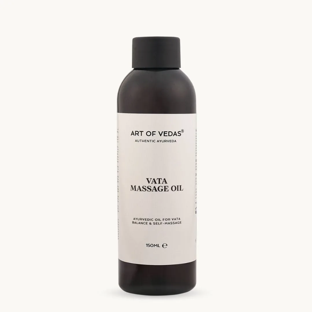 Art of Vedas Aceite de Masaje Vata 150ml, aceite ayurvédico para equilibrar Vata y automasaje